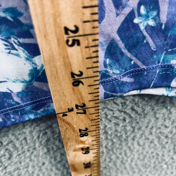 Reel Legends Womens Free Line Top 1X Blue White Floral‎ Short Sleeve Fish Shirt - Picture 5 of 6